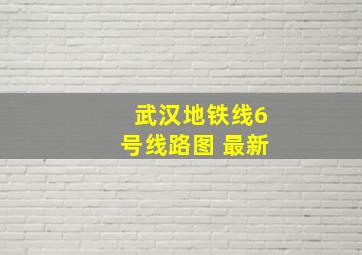 武汉地铁线6号线路图 最新